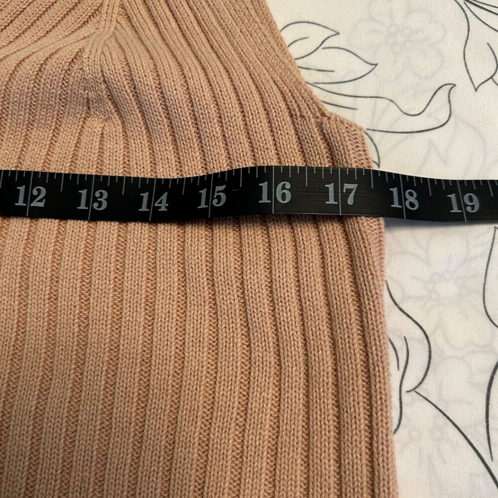 NWT Aerie 100% Cotton Rib Knit Sleeveless V-neck Cropped Tan Sweater Top XXL - Picture 7 of 10
